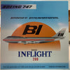 Airplane Model Braniff International Boeing 747-123 N9666 Big Alcoa 1/200 Scale with Metal Stand
