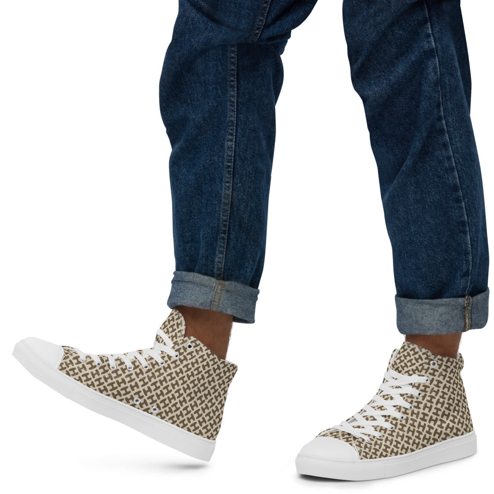 Sky High Top Men Canvas Shoes - H Design Men Shoes - Braniff Boutique