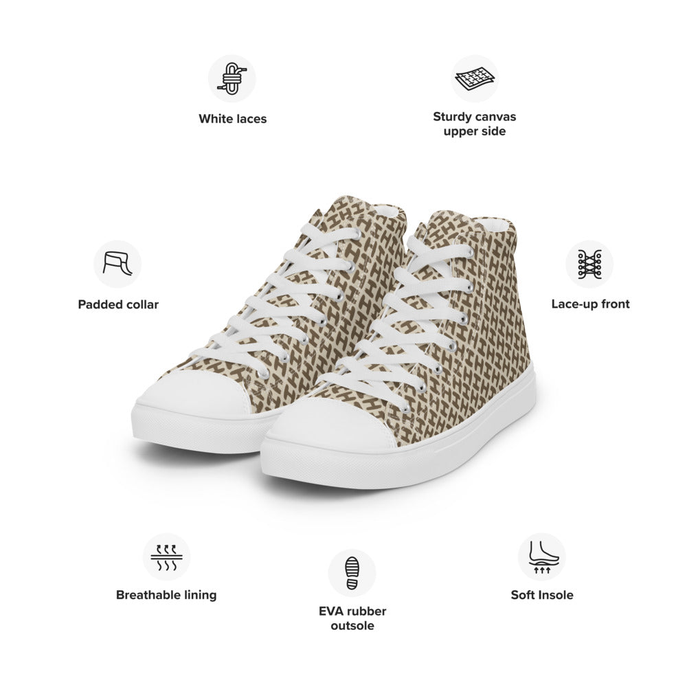 Sky High Top Men Canvas Shoes - H Design Men Shoes - Braniff Boutique