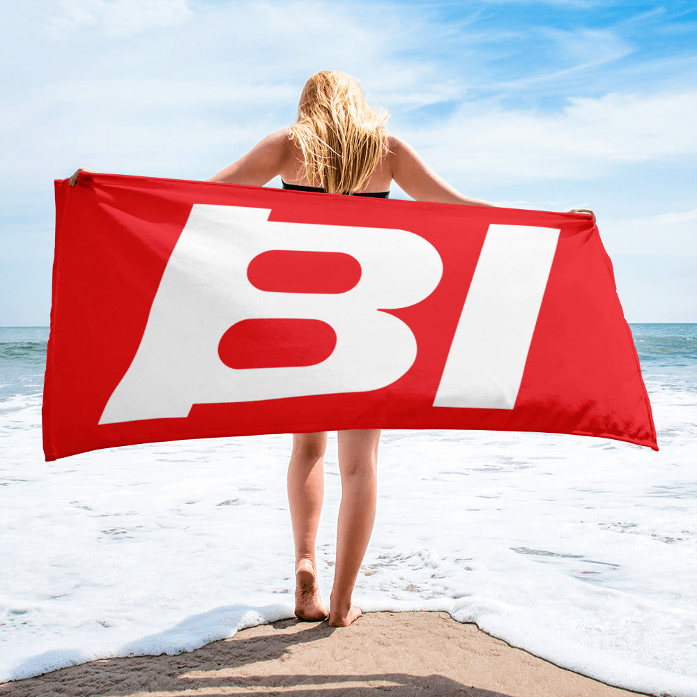 Bath and Beach Towel Sheet Extra Large Braniff Alexander Girard BI Logo End of the Plain Plane EOTPP 1967 Red
