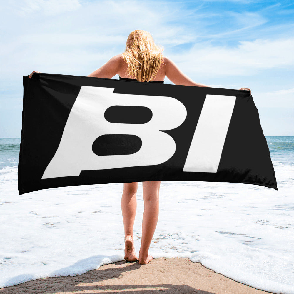 Bath and Beach Towel Sheet Extra Large Braniff Alexander Girard BI Logo End of the Plain Plane EOTPP 1967 Black
