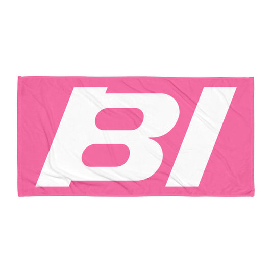 Bath and Beach Towel Sheet Extra Large Braniff Alexander Girard BI Logo End of the Plain Plane EOTPP 1965 Pink