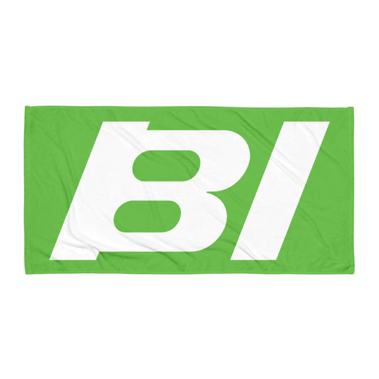 Bath and Beach Towel Sheet Extra Large Braniff Alexander Girard BI Logo End of the Plain Plane EOTPP 1967 Light Lime Green