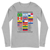 Long Sleeve Shirt T-Shirt Mens Womens Braniff International Flying Colors of the World Flags