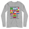 Long Sleeve Shirt T-Shirt Mens Womens Braniff International Flying Colors of the World Flags