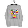 Long Sleeve Shirt T-Shirt Mens Womens Braniff International Flying Colors of the World Flags