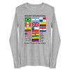 Long Sleeve Shirt T-Shirt Mens Womens Braniff International Flying Colors of the World Flags