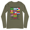 Long Sleeve Shirt T-Shirt Mens Womens Braniff International Flying Colors of the World Flags