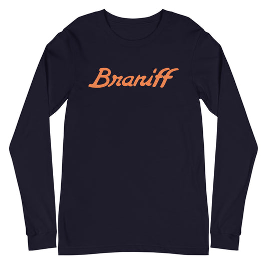 Long Sleeve Shirt T-Shirt Mens Womens Braniff Ultra Logo