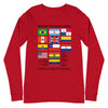 Long Sleeve Shirt T-Shirt Mens Womens Braniff International Flying Colors of the World Flags