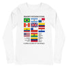 Long Sleeve Shirt T-Shirt Mens Womens Braniff International Flying Colors of the World Flags