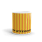 Coffee Mug 11oz Braniff Alexander Girard End of the Plain Plane EOTPP Orange Yellow Stripe 1965