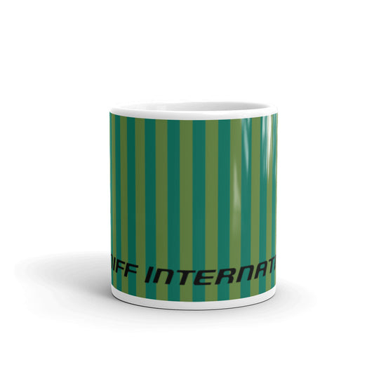 Coffee Mug 11oz Braniff Alexander Girard End of the Plain Plane EOTPP Green Green Stripe 1965