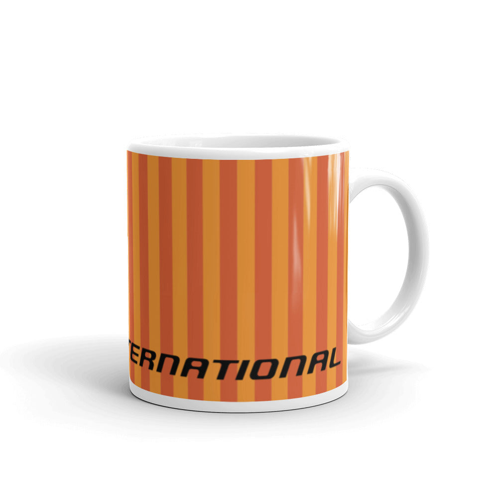 Coffee Mug 11oz Braniff Alexander Girard End of the Plain Plane EOTPP Orange Orange Stripe 1965