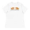 T-Shirt Womens Basic Short Sleeve White Braniff Alexander Girard Design Original Bluebird Orange